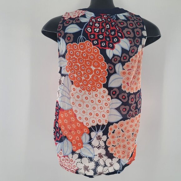 Boden Size 4 US Carrie Sleeveless Floral Viscose Semi Sheer V-Neck Blouse - Picture 2 of 5